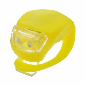 Luz de bicicleta dianteira e traseira Luz de bicicleta LED em silicone Luz de cabeça e lanterna multiusos resistente à água para segurança de ciclismo - Amarelo