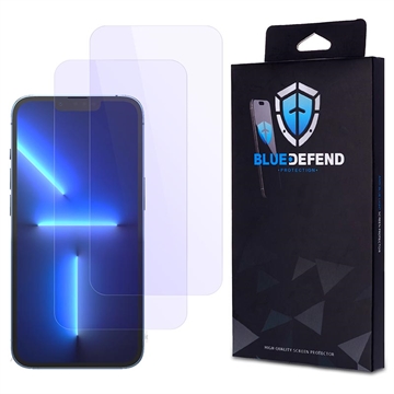 Protetor de ecrã de vidro temperado BlueDefend Anti-Blue Light para iPhone 13 Pro - 2 peças.