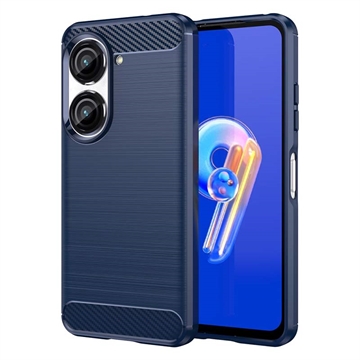 Capa de TPU Escovado para Asus Zenfone 10 - Fibra de Carbono - Azul