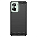 Capa de TPU Escovado para OnePlus Nord 2T - Fibra de Carbono - Preto