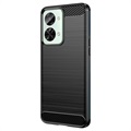 Capa de TPU Escovado para OnePlus Nord 2T - Fibra de Carbono - Preto