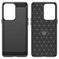 Capa de TPU Escovado para OnePlus Nord 2T - Fibra de Carbono - Preto