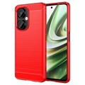 Capa de TPU Escovado para OnePlus Nord CE 3 Lite/N30 - Fibra de Carbono - Vermelho