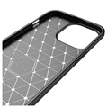 Capa de TPU Escovado para iPhone 14 Pro - Fibra de Carbono - Preto