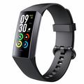 Pulseira inteligente de temperatura corporal C80 com ecrã AMOLED de 1.1" e monitorização do ritmo cardíaco, da pressão arterial e do oxigénio no sangue - Preto