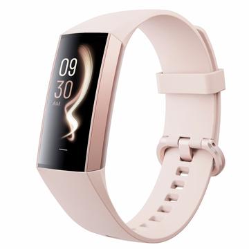 Pulseira inteligente de temperatura corporal C80 com ecrã AMOLED de 1.1" e monitorização do ritmo cardíaco, da pressão arterial e do oxigénio no sangue (Embalagem aberta - Bulk satisfatório) - Ouro / Rosa