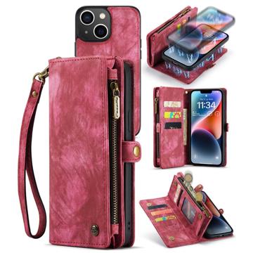 Bolsa tipo Carteira 2-em-1 Multifuncional Caseme para iPhone 14 Plus - Vermelho