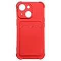 Capa em Silicione Card Armor Series para iPhone 13 Mini - Vermelho