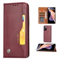 Bolsa tipo Carteira Card Set Series para Xiaomi Redmi Note 11 Pro/Note 11 Pro+ - Vinho Vermelho