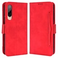 Bolsa Tipo Carteira Cardholder para HTC Desire 22 Pro - Vermelho