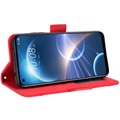 Bolsa Tipo Carteira Cardholder para HTC Desire 22 Pro - Vermelho