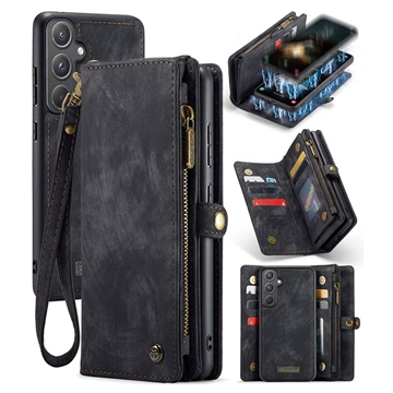 Bolsa tipo Carteira 2-em-1 Caseme 008 Multifuncional para Samsung Galaxy A55 - Preto