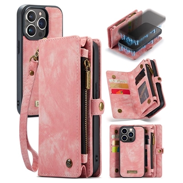 Bolsa tipo Carteira 2-em-1 Caseme Multifuncional para iPhone 15 Pro Max - Cor-de-Rosa