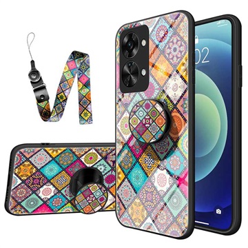 Capa Híbrida Checkered Pattern para OnePlus Nord 2T - Mandala Colorida