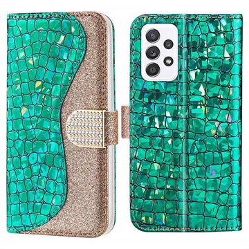 Bolsa tipo Carteira Croco Bling para Samsung Galaxy A53 5G - Verde