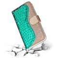 Bolsa tipo Carteira Croco Bling para Samsung Galaxy A53 5G - Verde