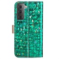 Bolsa Tipo Carteira Croco Bling para Samsung Galaxy S21 FE 5G - Verde