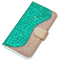 Capa Tipo Carteira Croco Bling para iPhone 12/12 Pro - Verde