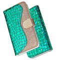 Capa Tipo Carteira Croco Bling para iPhone 12/12 Pro - Verde