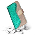 Capa Tipo Carteira Croco Bling para iPhone 12/12 Pro - Verde