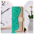 Capa Tipo Carteira Croco Bling para iPhone 12/12 Pro - Verde