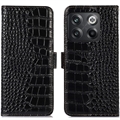 Bolsa de Pele Tipo Carteira Crocodile com RFID para Samsung Galaxy A33 5G - Preto