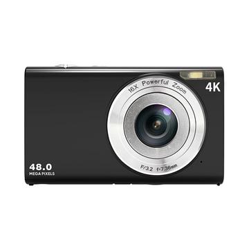 DC402-AF Câmara digital 4K Kids 48MP Focagem automática Câmara de vlogging com zoom digital de 16X para adolescentes - Preto