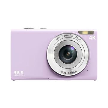 DC402-AF Câmara digital 4K Kids 48MP Focagem automática Câmara de vlogging com zoom digital de 16X para adolescentes - Roxo claro