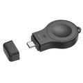 Mini carregador sem fios Deltaco AWC-102 para Apple Watch - USB-C - Preto