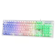 Deltaco DK250 Transparent Gaming Keyboard com interruptores de membrana - Layout nórdico, retroiluminação RGB