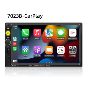 Leitor de MP5 com ecrã tátil CarPlay duplo Din Bluetooth para automóvel - 7"