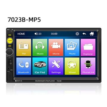 Leitor MP5 estéreo para automóvel com ecrã tátil Double Din Bluetooth - 7"