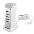 Carregador USB Dudao A5EU 5x com cabo de alimentação UE incorporado - 25W - Branco