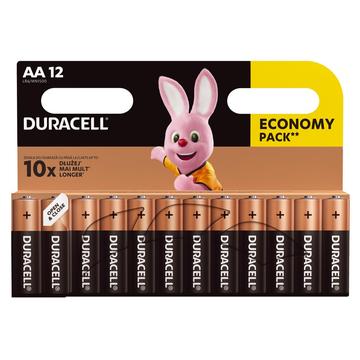 Pilhas alcalinas Duracell Basic LR6/AA - 12 unidades