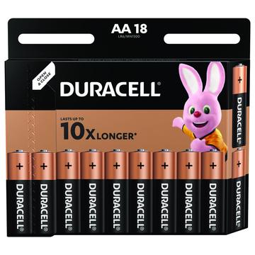 Pilhas alcalinas Duracell Basic LR6/AA - 18 unidades