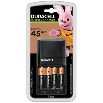 Carregador de pilhas de alta velocidade Duracell CEF27 com 2 pilhas AAA, 2 pilhas AA