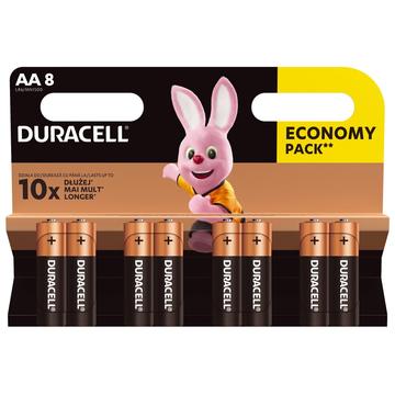 Pilhas Duracell DuraLock C&B LR6/AA - 8 unidades