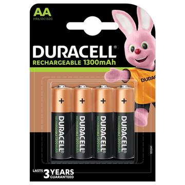 Pilhas recarregáveis Duracell Recharge R6/AA 1300mAh - 4 unidades