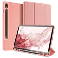 Bolsa tipo Folio Smart Tri-fold Samsung Galaxy Tab S9 Dux Ducis Domo (Embalagem aberta - Bulk satisfatório) - Cor-de-Rosa