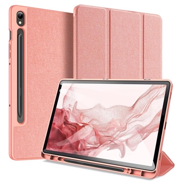 Bolsa tipo Folio Smart Tri-fold Samsung Galaxy Tab S9 Dux Ducis Domo (Embalagem aberta - Bulk satisfatório) - Cor-de-Rosa