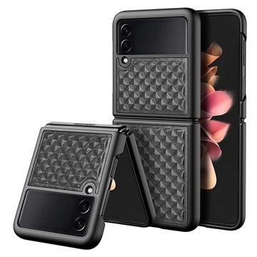 Capa Revestida a Couro Dux Ducis Venice para Samsung Galaxy Z Flip3 5G - Preto