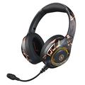 EL-A2 Folding Gaming Headset Graffiti Cool Headphone with Microphone Head-Mounted Bluetooth Earphone - Preto