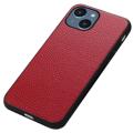 Capa de Couro Elegante para iPhone 14 Max - Vermelho