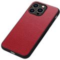 Capa de Couro Elegante para iPhone 14 Pro - Vermelho