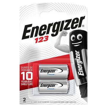 Bateria de lítio fotográfica Energizer CR123 3V - 2 unidades.