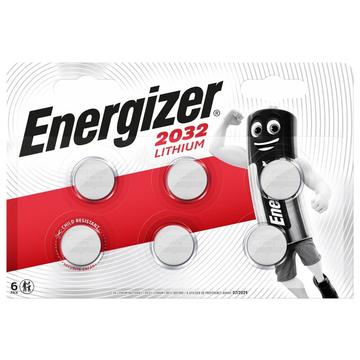 Pilhas de lítio Energizer Mini CR2032 - 3V - 6 unidades