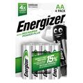 Pilhas Energizer Recharge Power Plus Recarregáveis R6/AA 2000mAh - 4 unidades.