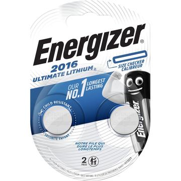 Bateria de célula tipo moeda Energizer Ultimate CR2016 3V - 2 unidades.