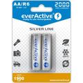 Pilhas AA recarregáveis EverActive Silver Line EVHRL6-2000 2000mAh - 2 unidades.