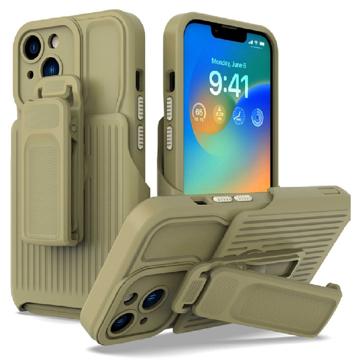 Capa Híbrida Tipo Coldre para iPhone 14 Plus De Série Explorer - Verde Militar